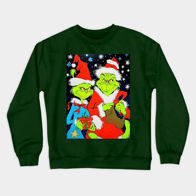 Grinchy Christmas Crewneck Sweatshirt by Rogue Clone